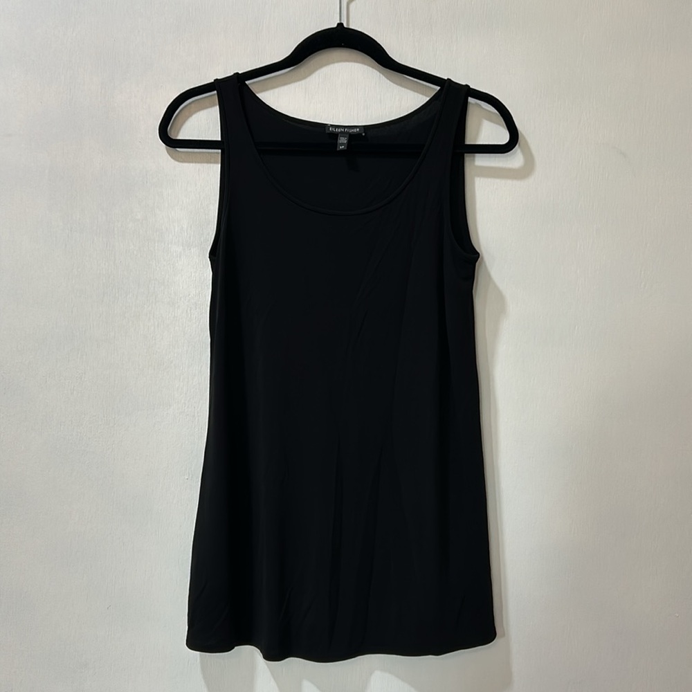 EILEEN FISHER SLEVELESS TANK TOPS SCOOP NECK BLACK WOMEN SIZE SMALL
